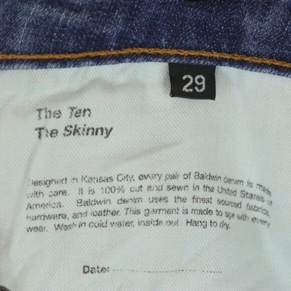 Baldwin The Ten Women's Size 29 Blue Denim Mid Rise Ankle Skinny Jeans - Picture 10 of 11